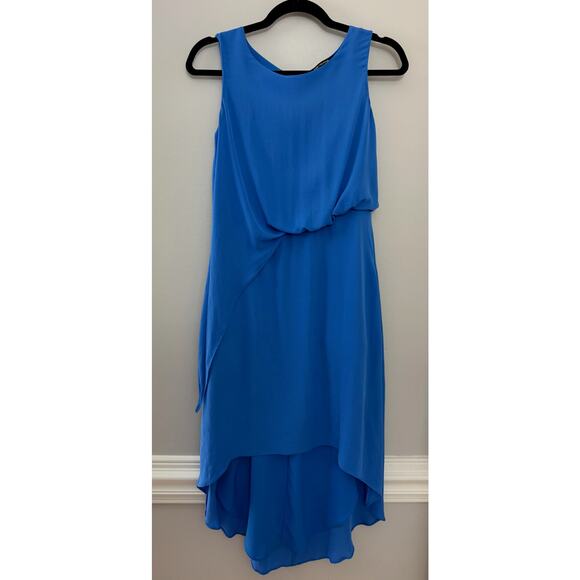 Kobi Halperin Elegant Classic Modern Silk Hailey Blue Waterfall‎ Dress S/M $398 - Picture 2 of 13